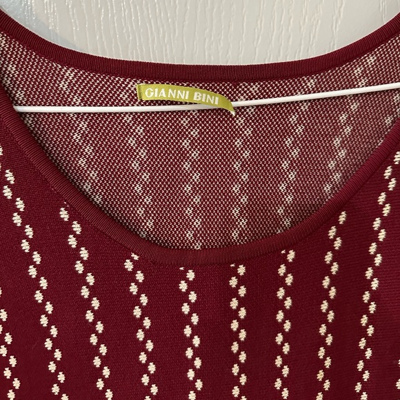 Gianni Bini Burgundy Red Kortni Sweater Fit and Flare Dress Sz S - Picture 3 of 7